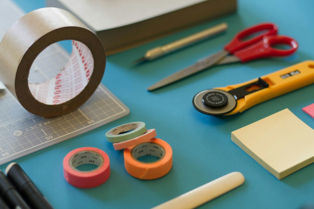 Art supplies flatlay